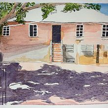 Old School House Jamaica. Ilustração arquitetônica, Esboçado, e Pintura em aquarela projeto de CJ Elliott - 04.05.2021