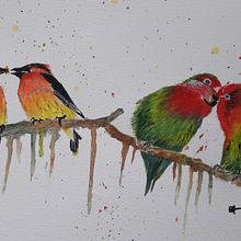 Mon projet du cours : Techniques artistiques d'aquarelle pour illustrer les oiseaux. Watercolor Painting project by elianeaubry44 - 04.26.2021