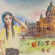Girl in Victoria， My Watercolor Sketching: Dare to Express Your Ideas course. Een project van Aquarelschilderen y  Schetsen van Mia Chen - 03.05.2021