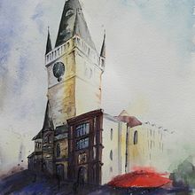 My project in Architectural Sketching with Watercolor and Ink course. Painting project by Joanna Zakrzewska - 05.07.2021