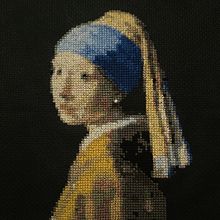 The Girl with the Pearl Earring - Cross Stitch. Embroider project by Marta Couto - 12.20.2020