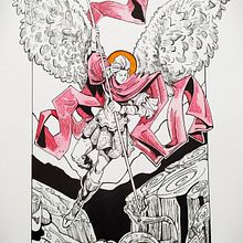 Archangel Michael . Ilustrație tradițională, Design, Direcția artistică, Pictura, Schițe, Creativitate, Pictură în acuarelă, Desen artistic, Desen realist și Caiet de schițe de Benedikt Tango - 03.22.2021