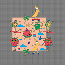 My project in Creative Character Design for Products course : The Summer Fruits. Projekt z dziedziny Trad, c, jna ilustracja i Pattern design użytkownika Abhi Habibi - 05.05.2021