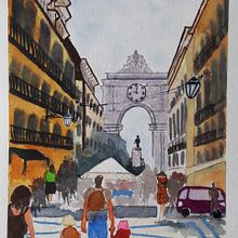 Mon projet du cours : Paysages urbains à l’aquarelle. Watercolor Painting project by elianeaubry44 - 05.12.2021