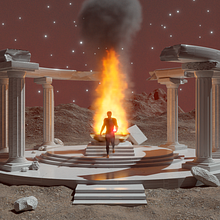 Red Bonfire. Traditional illustration, 3D Design, and Concept Art project by Ricardo Ramón - 05.09.2021