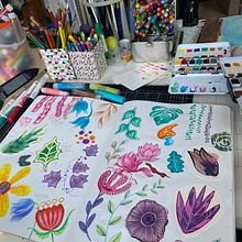 My project in Illustration Techniques to Unlock your Creativity course. Design, Traditional illustration, Fine Arts, Painting, Creativit, Creating with Kids, and Sketchbook project by Gina Ketelaars - 05.14.2021