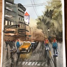 Mi Proyecto del curso: Paisajes urbanos en acuarela. Un progetto di Belle arti, Pittura ad acquerello e Illustrazione architettonica di agusfrench - 13.05.2021