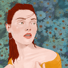 Margarita - Proyecto del curso: Retratos pictóricos con técnicas digitales. Un proyecto de Ilustración digital, Dibujo de Retrato y Pintura digital de Natalia Guzmán - 31.01.2021