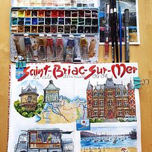 My project in Watercolor Travel Journal course. Traditional illustration, Watercolor Painting, Architectural Illustration, and Sketchbook project by Maria Moss - 05.14.2021