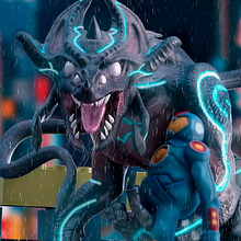 Baby Kaiju. Projekt z dziedziny 3D, Projektowanie postaci, Animacje 3D,  Modelowanie 3D i Concept art użytkownika Mateo Alejandro Carmona Rdz - 15.05.2021