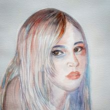 Retrato artístico en acuarela. Un proyecto de Bellas Artes, Pintura, Dibujo de Retrato y Pintura a la acuarela de Victoria Beresi - 09.05.2021