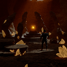 Orange Cave. Traditional illustration, Concept Art, and 3D Design project by Ricardo Ramón - 05.10.2021