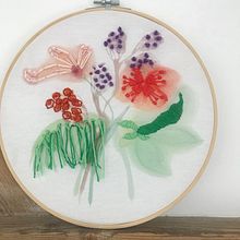 My project in Embroidery and Watercolor Basic Techniques course. Painting, Watercolor Painting, and Embroider project by agata_da - 05.16.2021