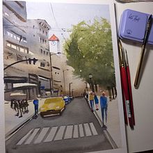 Mi Proyecto del curso: Paisajes urbanos en acuarela. Un progetto di Belle arti, Pittura ad acquerello e Illustrazione architettonica di Maite - 14.05.2021