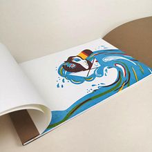 TOUCAN  ON SAILING ROUTE // Children's book project / Linocut / Letterpress / Illustration / Bookbinding. Un proyecto de Ilustración tradicional, Encuadernación, Estampación, Cómic, Diseño de personajes, Diseño gráfico, Escritura, Papercraft y Creatividad de Katja - 17.05.2021