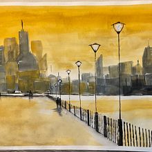 Meu projeto do curso: Paisagens naturais em aquarela. Fine Arts, Painting, and Watercolor Painting project by Mônica Bessa - 05.14.2021