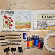 Camino de Santiago page from Watercolor Travel Journal course. Un progetto di Illustrazione tradizionale, Pittura ad acquerello, Sketchbook e Illustrazione architettonica di Mike Shaw - 18.05.2021