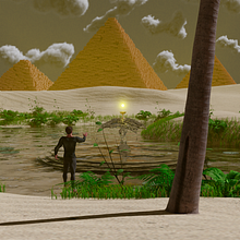 Yellow Oasis. Traditional illustration, 3D Design, and Concept Art project by Ricardo Ramón - 05.14.2021