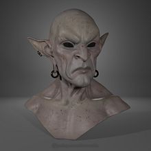 Goblin bust. 3D, e Design de personagens projeto de Pelayo Martín Fernández - 10.03.2021