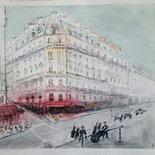 My project in Architectural Sketching with Watercolor and Ink course. Sketching, Drawing, Watercolor Painting, Architectural Illustration, Sketchbook & Ink Illustration project by kris.hill10 - 05.19.2021