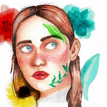 Meu projeto do curso: Retrato ilustrado em aquarela. Een project van Traditionele illustratie,  Beeldende kunst, Schilderij,  Tekening, Aquarelschilderen,  Portrettekening y  Artistieke tekening van Gabriela Martins da Silva - 19.05.2021