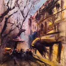 Il mio progetto di fine corso: provando a imitare Alvaro Castagnet. Fine Arts, Architectural Illustration, and Watercolor Painting project by Giorgio Grimaldi - 05.19.2021