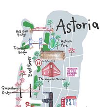 Astoria &  Long Island City , Queens, New York. Traditional illustration, Advertising, and Graphic Design project by Duangrat Pop - 05.19.2021
