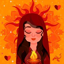 Ilustración vectorial con estilo: Fuego de Amor. Traditional illustration, Vector Illustration, Drawing, Social Media Design, and Fine Arts project by Diana Agudelo - 05.22.2021