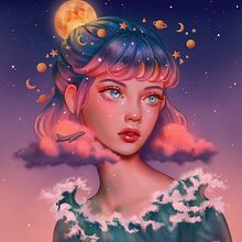 My project in Digital Fantasy Portraits with Photoshop course. Projekt z dziedziny Trad, c, jna ilustracja,  R, sunek, Ilustracja c, frowa, Portret, R, sunek c, frow, Malarstwo c i frowe użytkownika totorou2005 - 22.05.2021