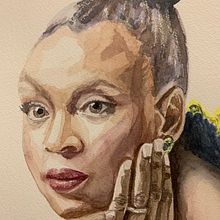 Mi Proyecto del curso: Retratos en acuarela: captura la personalidad de tu modelo. Un proyecto de Bellas Artes, Pintura, Pintura a la acuarela y Dibujo de Retrato de Rocío - 22.05.2021