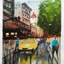 Mi Proyecto del curso: Paisajes urbanos en acuarela. Un progetto di Belle arti, Pittura ad acquerello e Illustrazione architettonica di Sergi Rios Solé - 23.05.2021