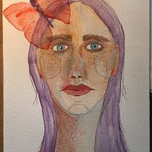 Mein Kursprojekt: Illustriertes Porträt mit Aquarell. Un progetto di Illustrazione tradizionale, Belle arti, Pittura, Disegno, Pittura ad acquerello, Disegno di ritratti e Disegno artistico di Birgit Kasimirski - 23.05.2021