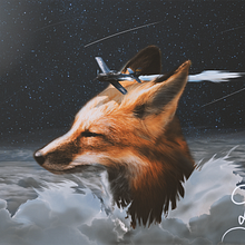 A Fox In the Clouds. Photograph, Post-production, Photo Retouching, Digital Photograph, Photographic Composition, and Photomontage project by David Volpini - 05.15.2021