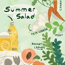 Summer Salad- Danya Weiner. Un progetto di Illustrazione tradizionale, Infografica, Illustrazione vettoriale, Disegno, Illustrazione digitale, Disegno artistico, Pittura digitale, Sketchbook, Illustrazione con inchiostro e Illustrazione naturalistica di danyaphoto - 23.05.2021