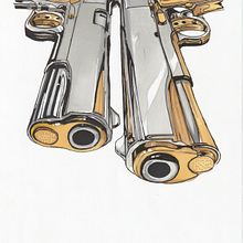 Two Guns. Traditional illustration project by Dalia Carvajal Celma - 05.24.2021