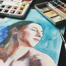 My project in Artistic Portrait with Watercolors course. Un progetto di Belle arti, Pittura, Pittura ad acquerello e Disegno di ritratti di Ambra Marchetto - 25.05.2021