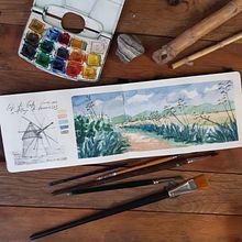 Mi Proyecto del curso: Cuaderno de viaje en acuarela. Traditional illustration, Watercolor Painting, Architectural Illustration, and Sketchbook project by raquelbarruz - 05.25.2021