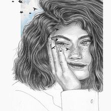 Mi Proyecto del curso: Retrato contemporáneo en grafito. Un projet de Illustration traditionnelle, Beaux Arts, Esquisse , Dessin au cra, on, Dessin, Dessin de portrait, Dessin réaliste, Dessin artistique , et Dessin anatomique de caro.silva.h - 25.05.2021