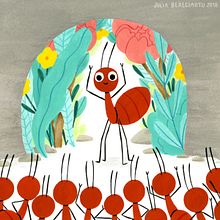 Un millón de hormigas. Traditional illustration, Children's Illustration, and Gouache Painting project by Julia Bereciartu - 05.26.2021
