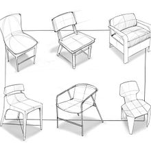 Chairs Sketches . Un projet de Design industriel, Design, Fabrication de mobilier, Esquisse , Dessin , et Dessin numérique de Rodrigo Chávez Heres - 31.03.2021
