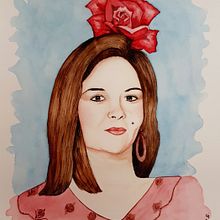Mi Proyecto del curso: Retrato malagueño en acuarela. Traditional illustration, Watercolor Painting, and Portrait Drawing project by Karina Rosmery Lozano Rodríguez - 05.16.2021