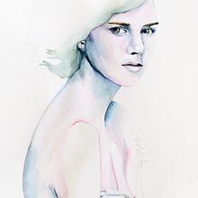 Chica seria. Un proyecto de Pintura a la acuarela, Dibujo de Retrato, Dibujo artístico y Dibujo de Ana Sánchez Tejedor - 28.05.2021