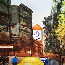 Meu projeto do curso: Paisagens urbanas em aquarela. Un projet de Beaux Arts, Aquarelle et Illustration architecturale de Victor Mateus - 29.05.2021