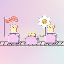 Breakfast Train. Motion Graphics, Design, Animation, Character Design, Vector Illustration, Character Animation, 2D Animation, Sketching, Creativit, and Drawing project by Ana Villanueva - 05.29.2021
