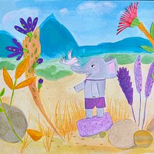 Mein Kursprojekt: Erzählerische Illustration für Kinder mit Mischtechniken. Traditional illustration, Collage, Pencil Drawing, Children's Illustration, Narrative, and Gouache Painting project by Felicita - 05.30.2021