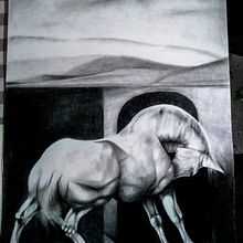 Bucéfalo Atrapado en un Laberinto. Een project van Tekening met potlood,  Ontwerp, Traditionele illustratie,  Beeldende kunst, Grafisch ontwerp,  Portrettekening, Realistische tekening y  Artistieke tekening van Javier Esteban Rodriguez Medina - 30.05.2021