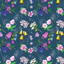 Colección Wild Flowers. Traditional illustration, Br, ing, Identit, Graphic Design, Pattern Design, Fashion Design, and Botanical Illustration project by Mònica Roca - 05.31.2021