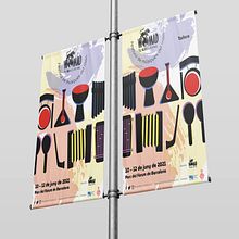 Campanya de banderoles pel Festival de Músiques del Món. Design, Traditional illustration, and Poster Design project by Sandra Dueñas Murcia - 04.30.2021