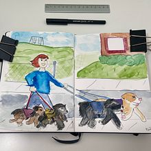 My project in Exploratory Sketchbook: Find Your Drawing Style course. Een project van Traditionele illustratie,  Schetsen,  Creativiteit,  Tekening, Aquarelschilderen, Sketchbook y Schilderen met gouache van Cathy Hutchison - 27.05.2021