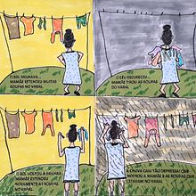Meu projeto do curso: Quadrinhos ilustrados: OBSERVANDO A MAMÃE  histórias para além da tela Ein Projekt aus dem Bereich Bildende Künste, Comic, Zeichnung, Stor, telling, Stor und board von Fabia de oliveira santos Oliveira - 29.05.2021